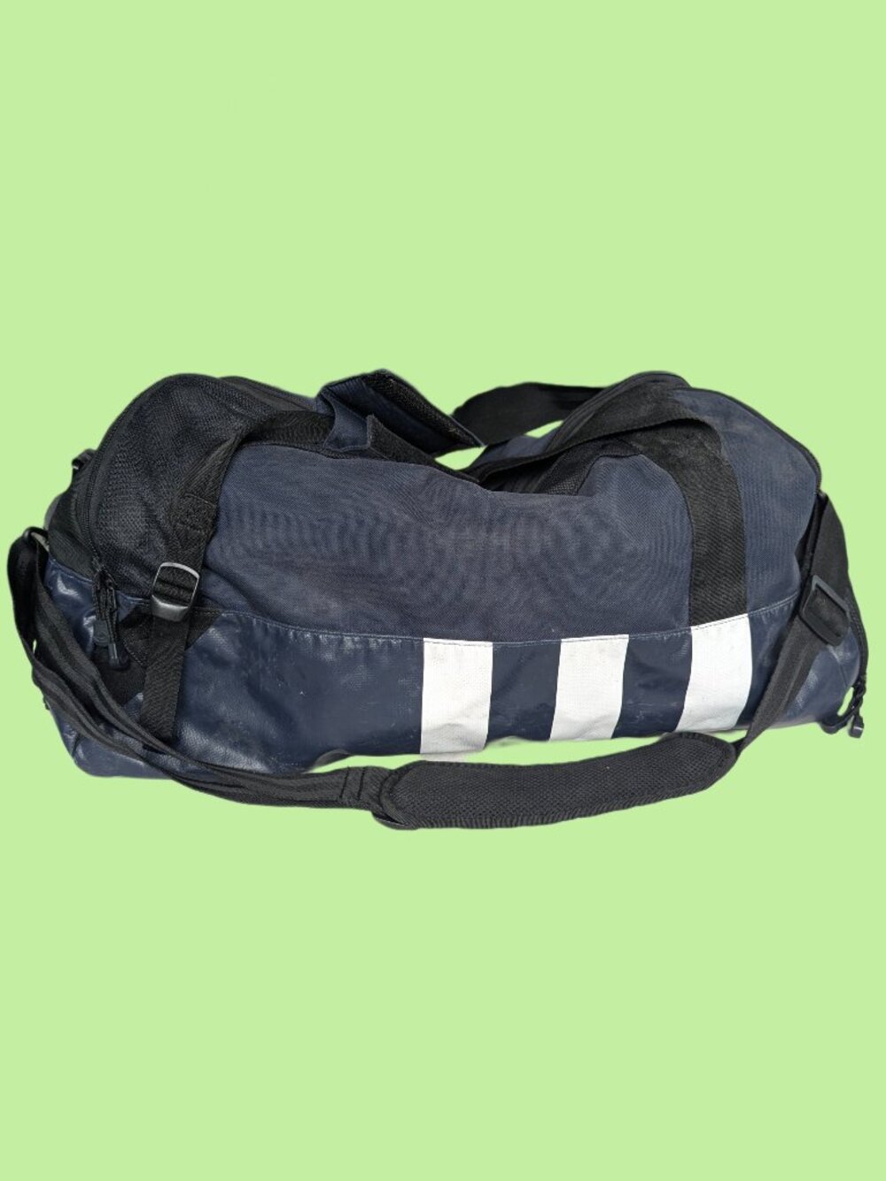 Adidas Water Resistant Big Vinyl 3-pocket Soccer Gym Overnight Duffel